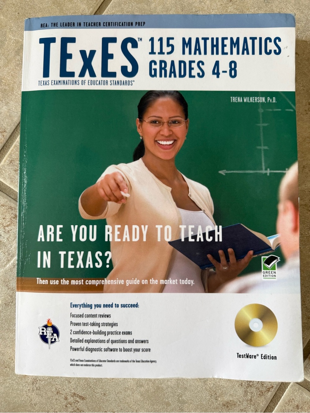 TExES 115 Mathematics Grades 4-8 Prep Book - Green & White